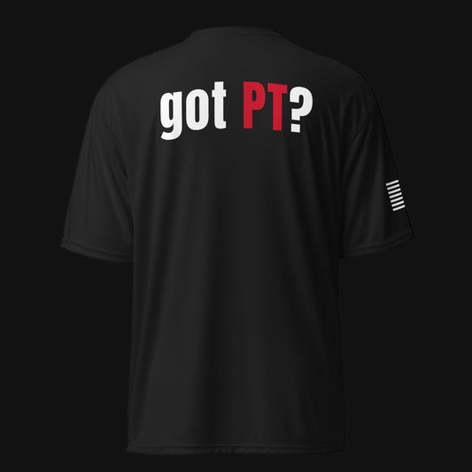 Big Tire Bootcamp ADAPTIVE Performance Tee — back, got PT?