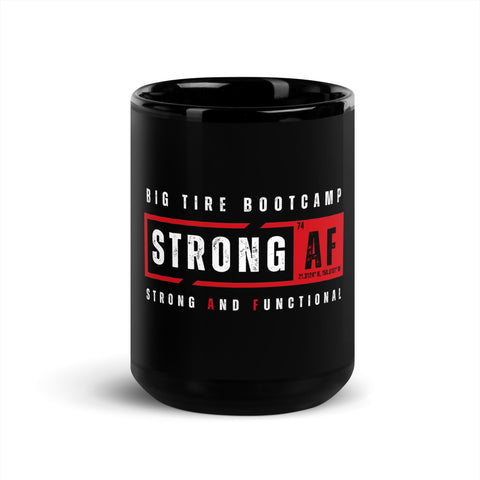 STRONG AF Black Glossy Ceramic Mug