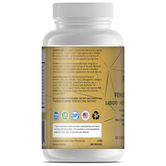 FOR HER Female Enhancement 60 capsules – left label panel – For Fathers