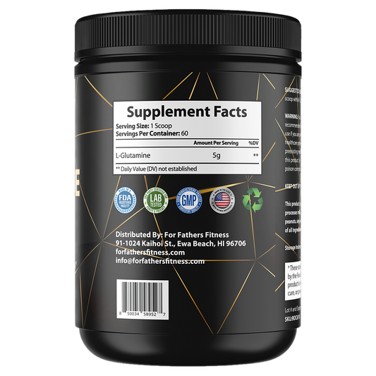 For Fathers Fitness glutamine label