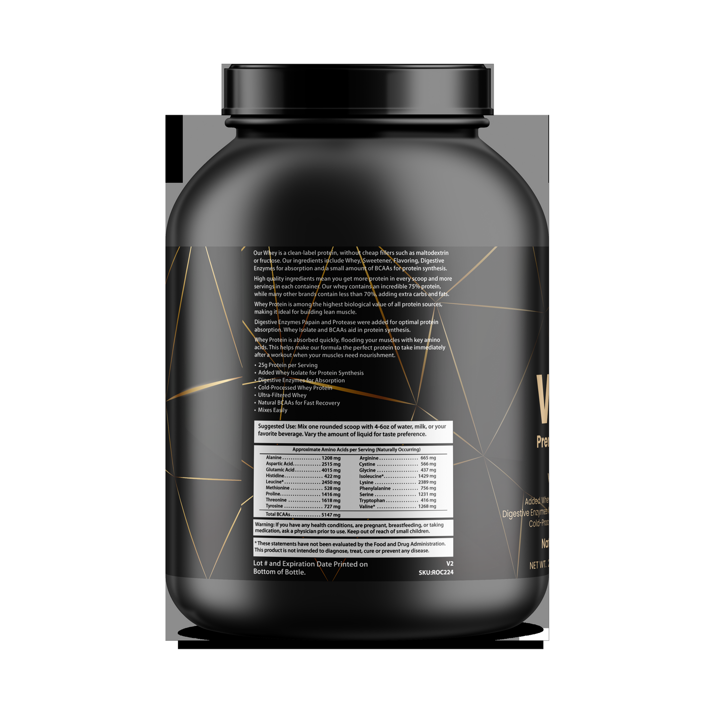 Vanilla Milkshake Whey Protein 5LB - supplement facts