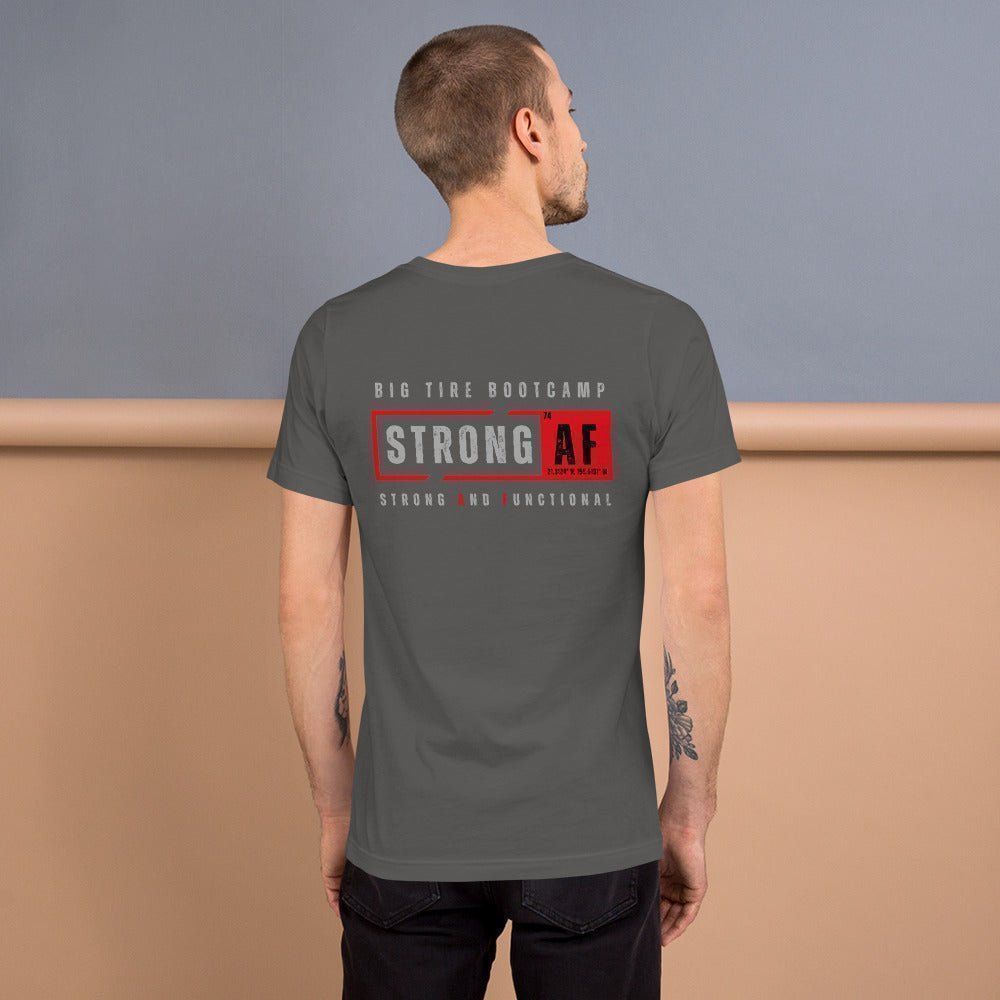 Big Tire Bootcamp Strong And Functional T-Shirt (Logo on Back) - For Fathers Fitness