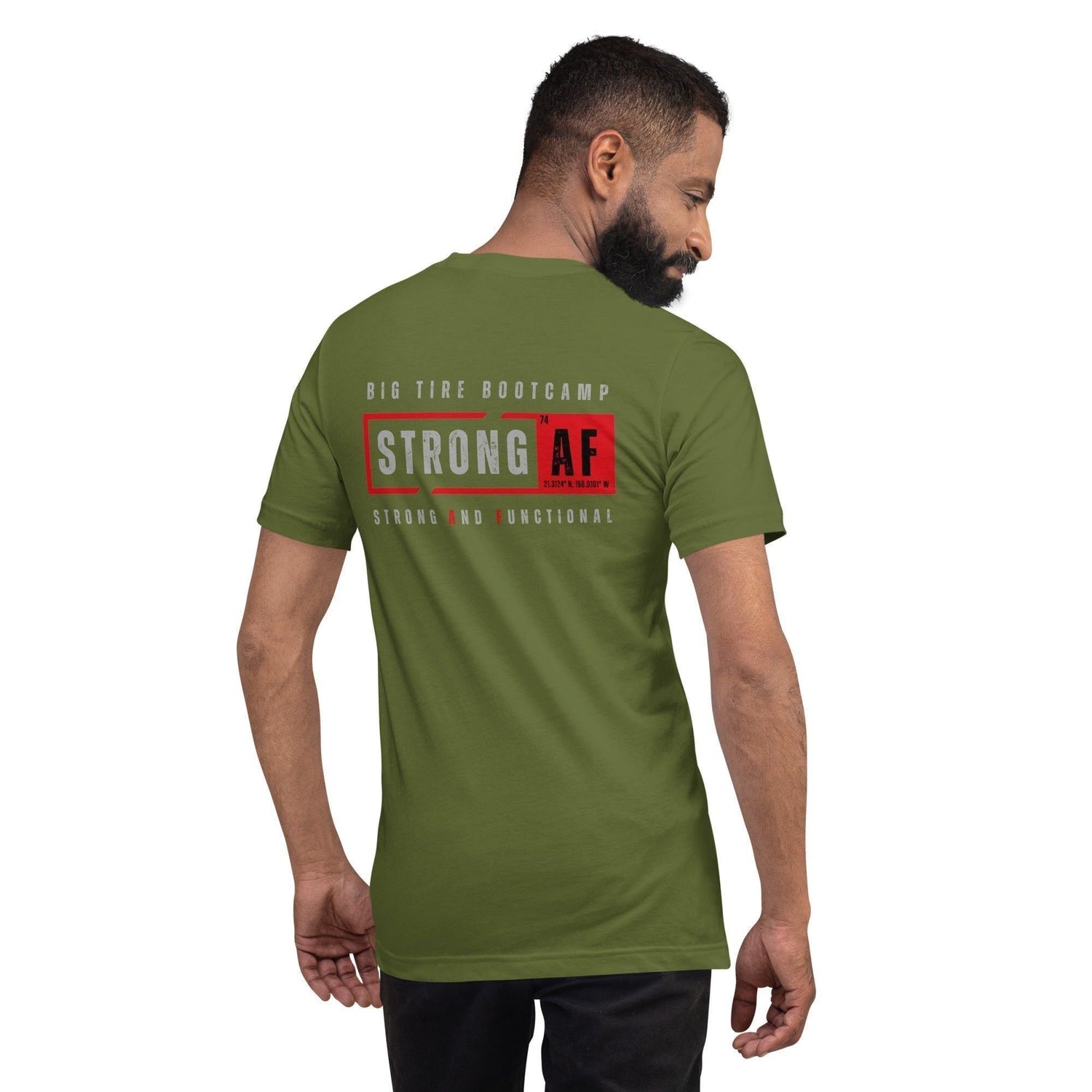 Big Tire Bootcamp Strong And Functional T-Shirt (Logo on Back) - For Fathers Fitness