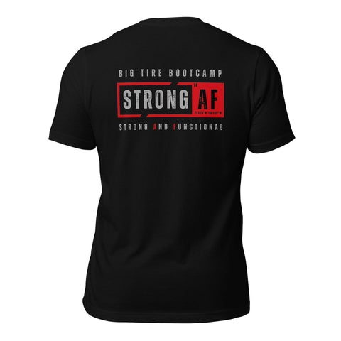 Big Tire Bootcamp Strong And Functional T-Shirt (Logo on Back) - For Fathers Fitness