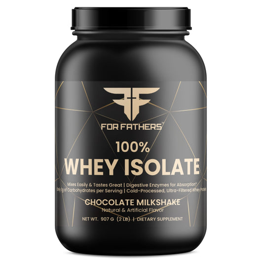 For Fathers 2LB 100% Whey Isolate Chocolate Milkshake Protein Powder – Rapid Absorption, Low-Fat, Energy Booster - For Fathers Fitness