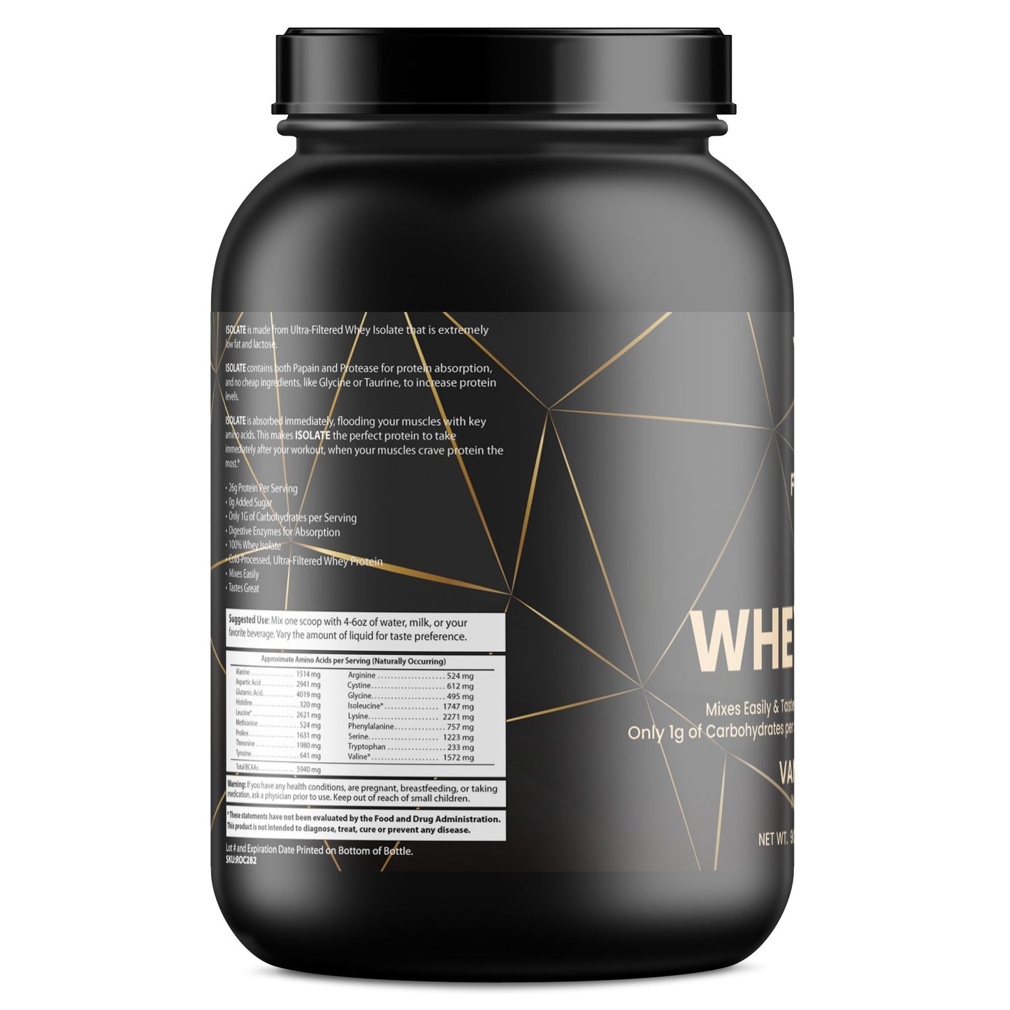For Fathers 2LB 100% Whey Isolate Vanilla Milkshake Protein Powder – Rapid Absorption, Low-Fat, Energy Boosting - For Fathers Fitness