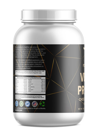 Organic Plant-Based Chocolate Vegan Protein Powder - 2 LB Natural & Healthy - For Fathers Fitness