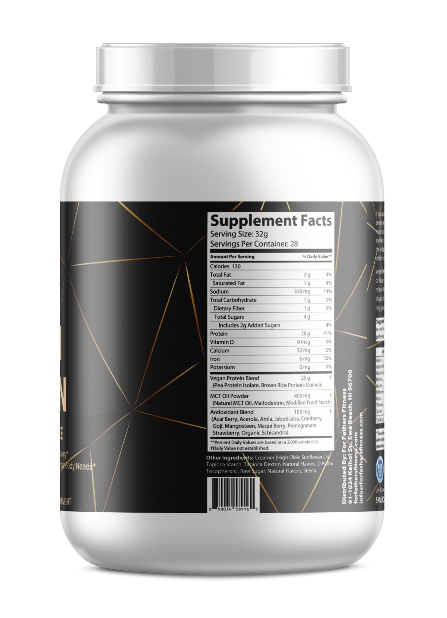 Organic Plant-Based Vanilla Vegan Protein Powder - 2 LB Natural & Healthy - For Fathers Fitness