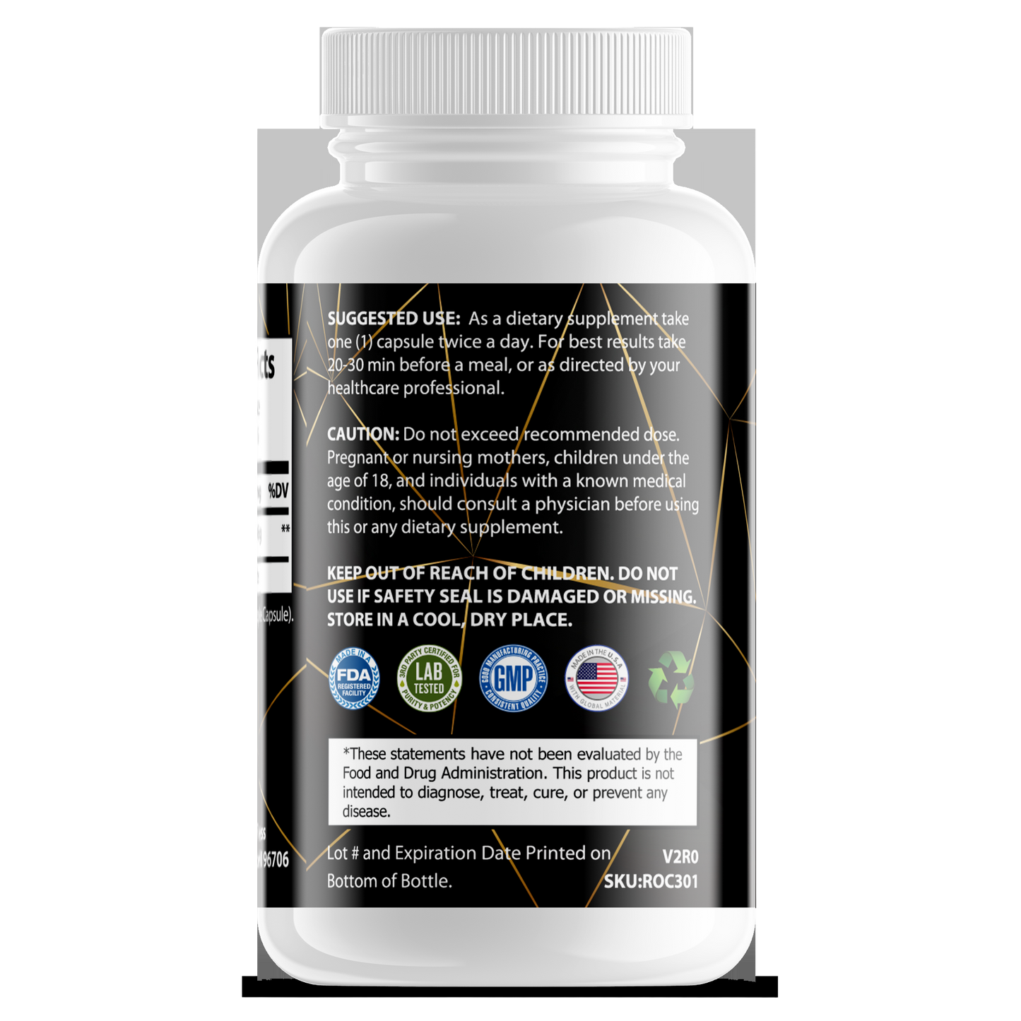Organic Chlorella tablets - back label usage and warnings