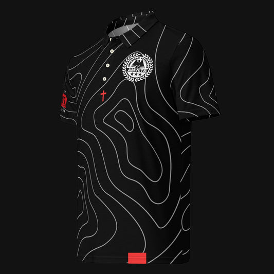 Big Tire Bootcamp AMVETS Hawaii slim fit polo, front