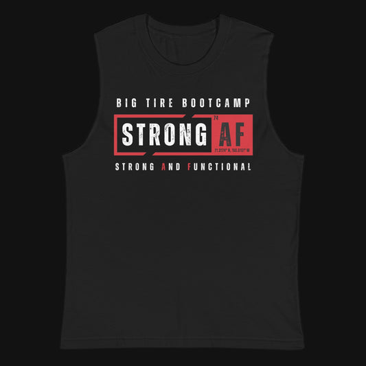Strong AF Logo Coach version muscle shirt, front
