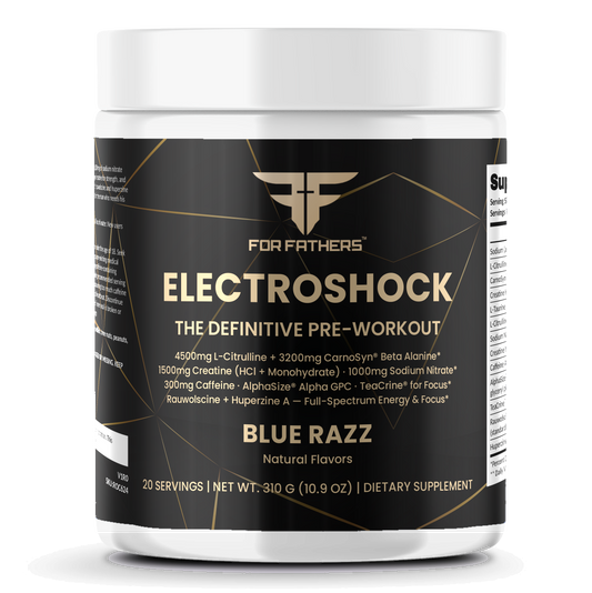 Electroshock Pre-Workout – Blue Razz – For Fathers Fitness – front