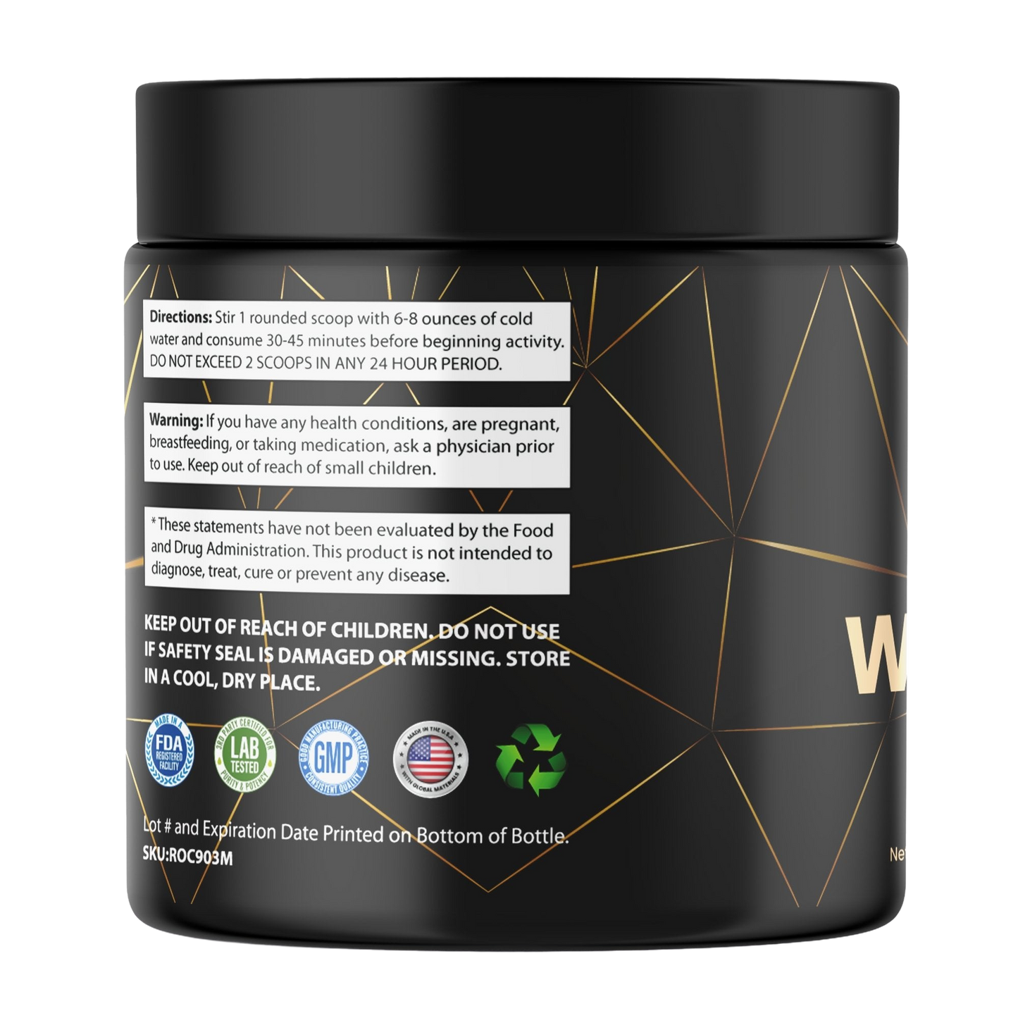 Lemonade Pre-Workout label