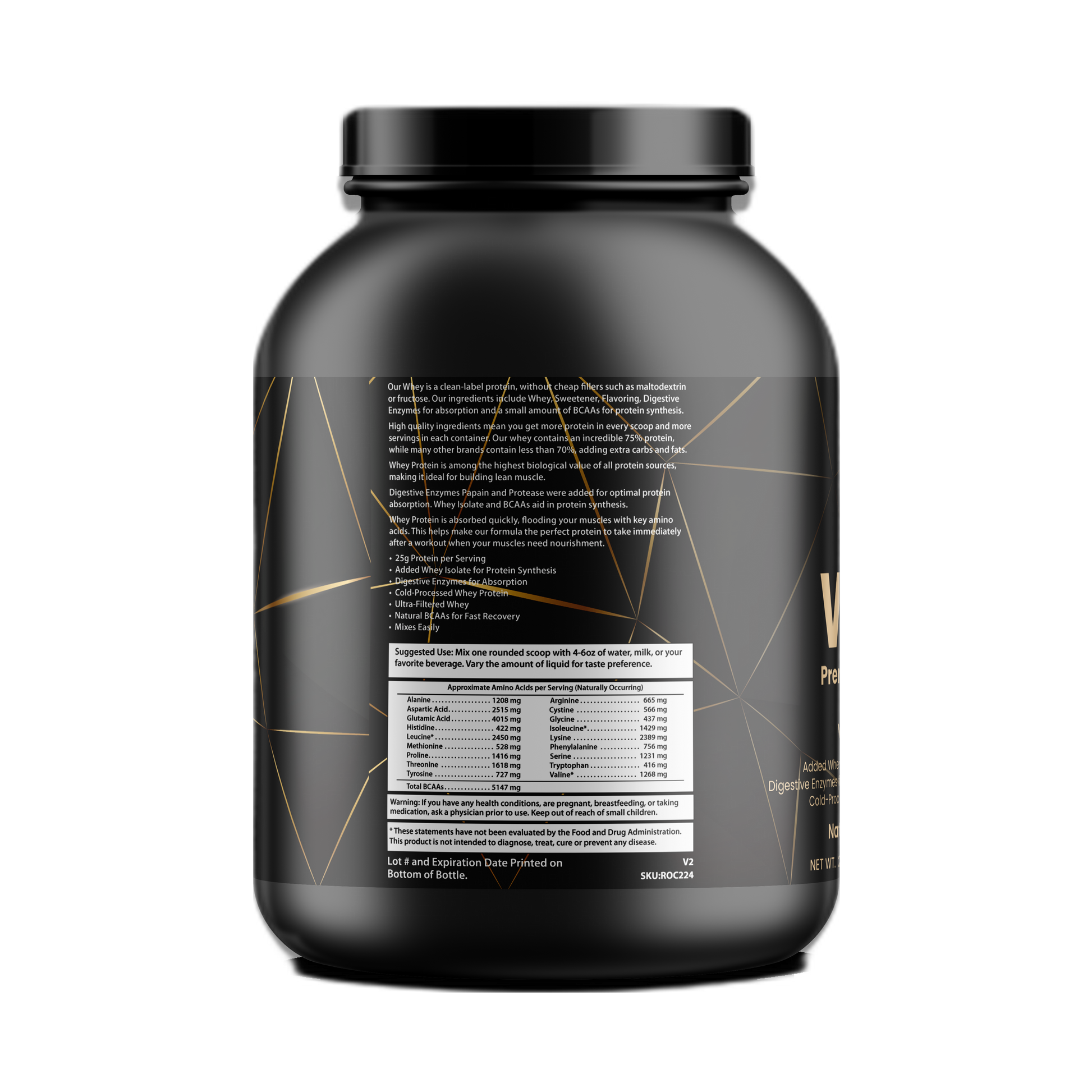 For Fathers Fitness 5lb whey protein vanilla milkshake label