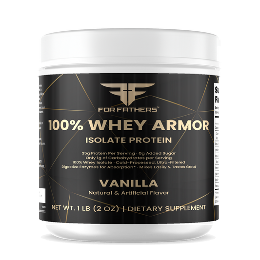 100% Whey Armor Isolate – Vanilla – For Fathers Fitness – front