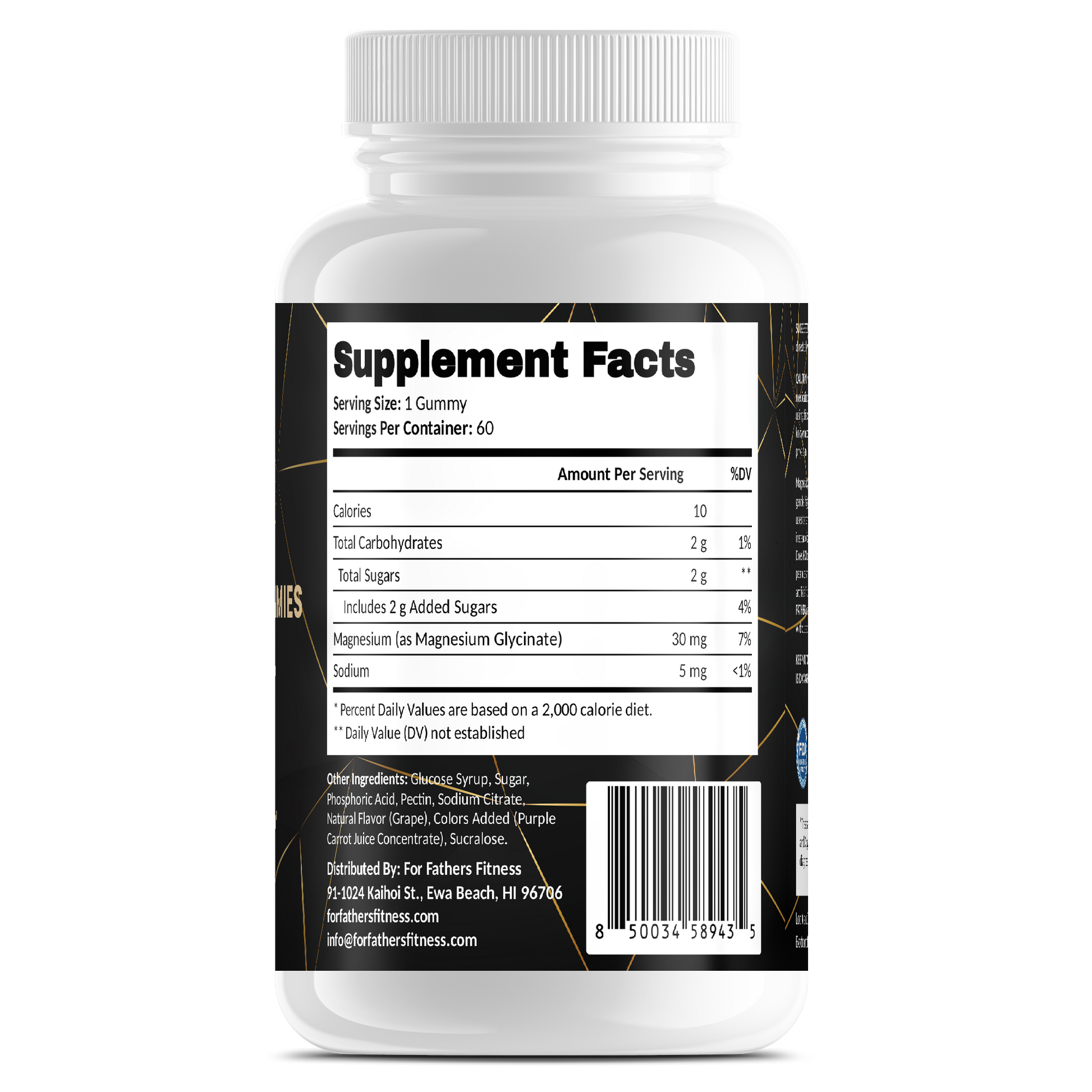 Magnesium Glycinate Gummies – For Fathers Fitness – back