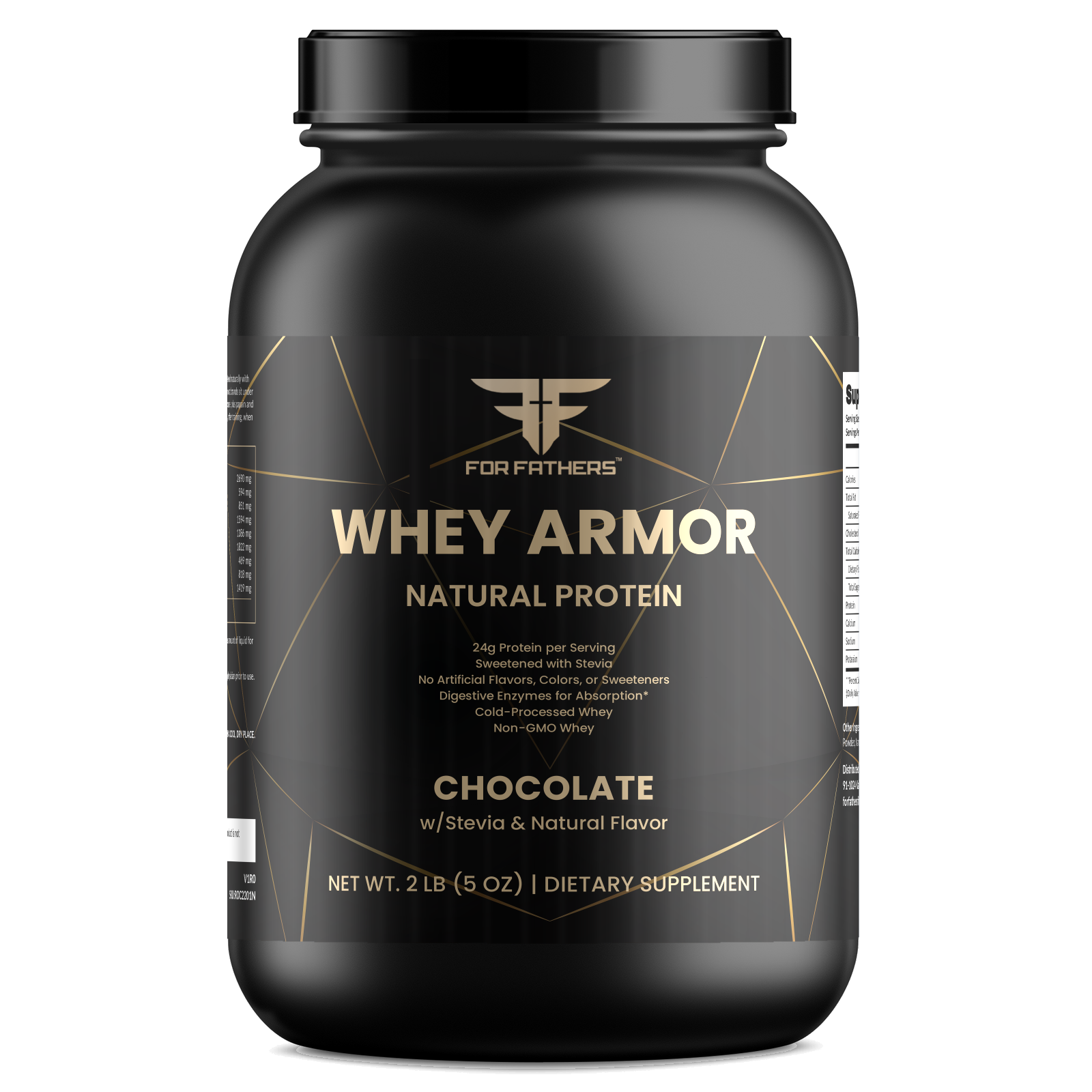 Whey Armor Natural Protein – Chocolate – For Fathers Fitness – front