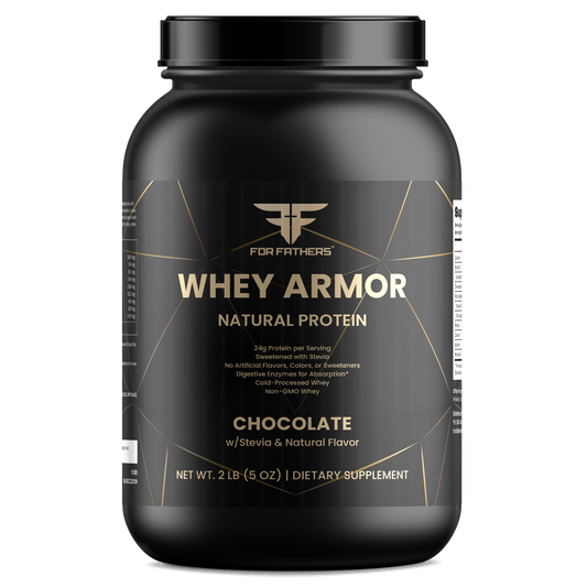 Whey Armor Natural Protein – Chocolate – For Fathers Fitness – front