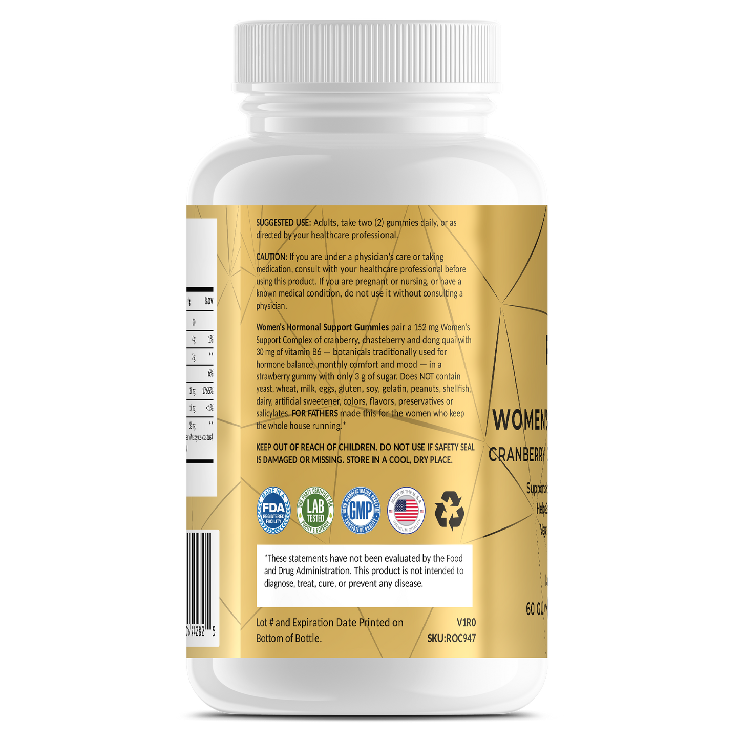 Women's Hormone Support Gummies – FOR HER by For Fathers Fitness – side