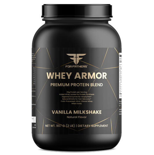 Whey Armor Protein – Vanilla Milkshake – For Fathers Fitness – front