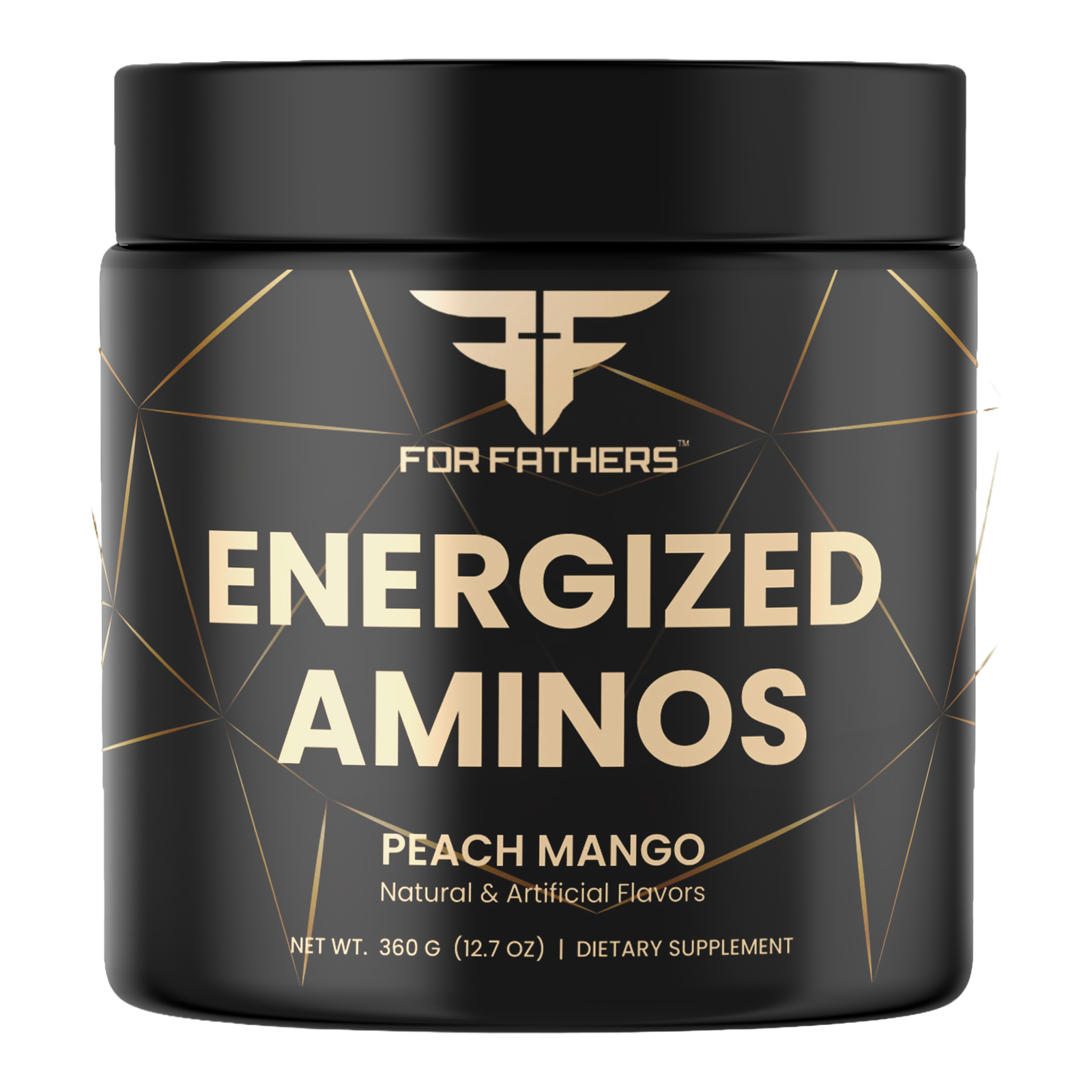 For Fathers Fitness amino energized peach mango flavor label