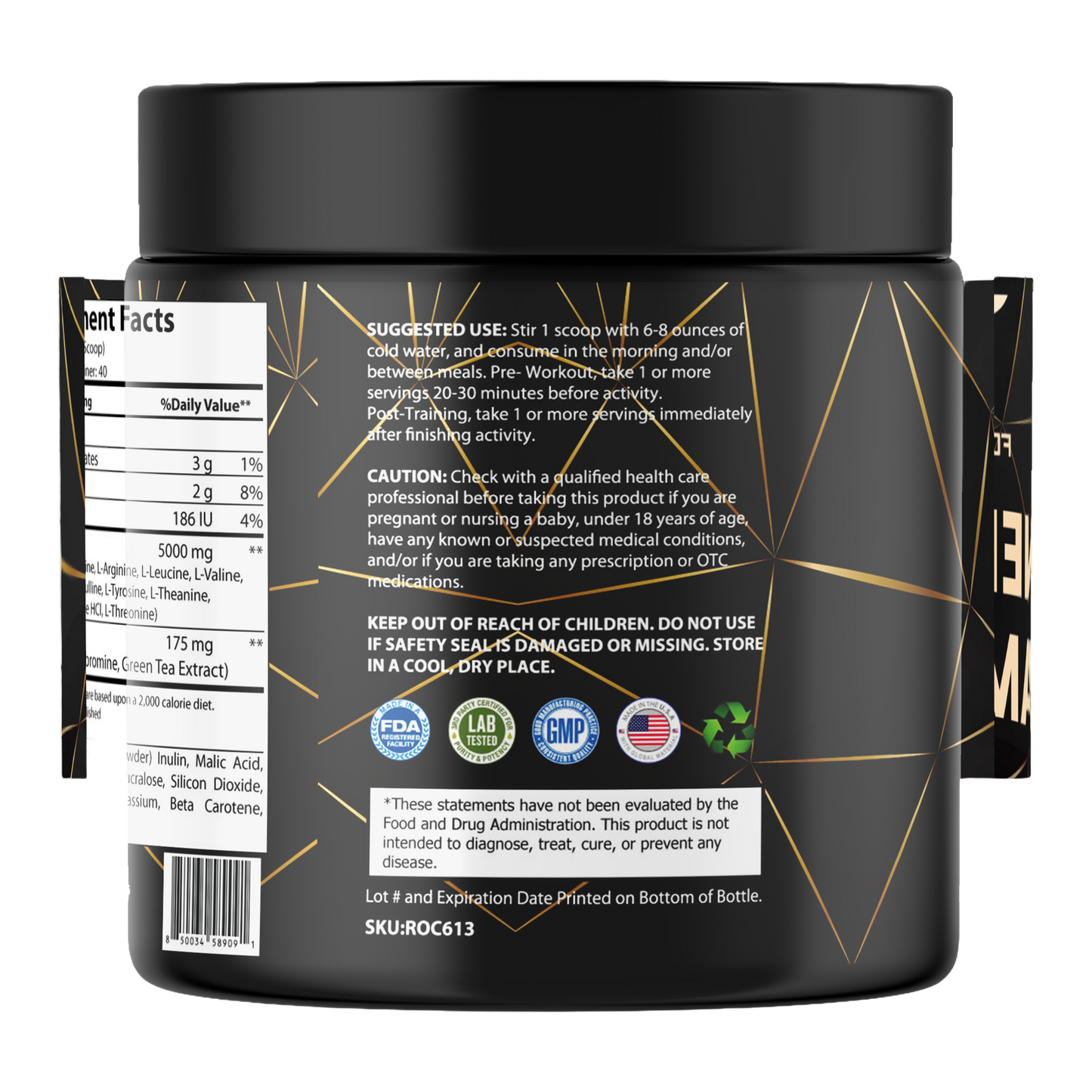 For Fathers Fitness amino energized peach mango flavor label