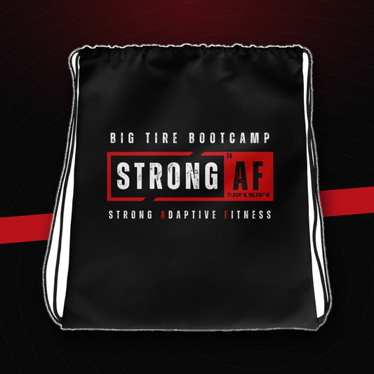 bg2|39114228662468|Big Tire Bootcamp Drawstring Gear Bag on dark