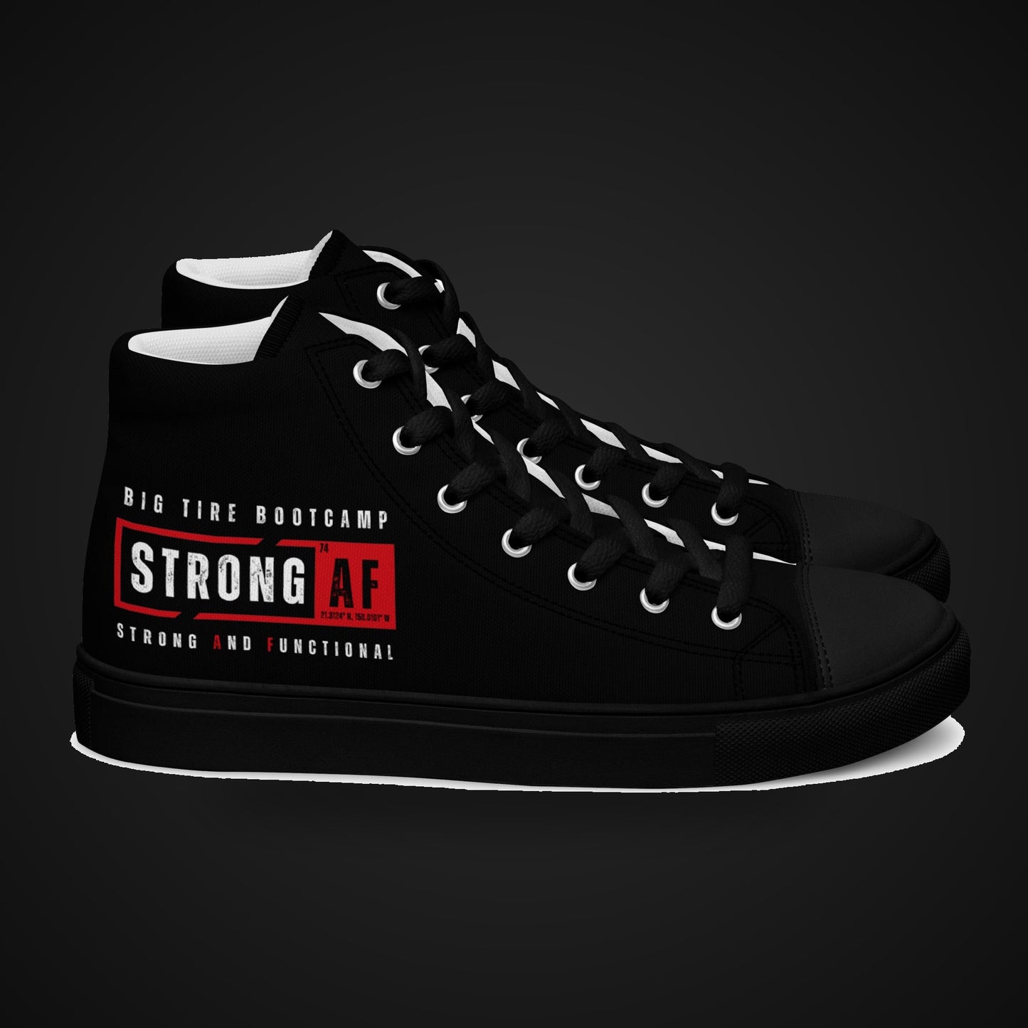 STRONG AF Mens High Top Canvas Shoes - Big Tire Bootcamp STRONG AF apparel