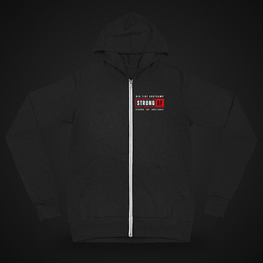 Big Tire Bootcamp Strong AF Lightweight Zip Hoodie - Big Tire Bootcamp STRONG AF apparel
