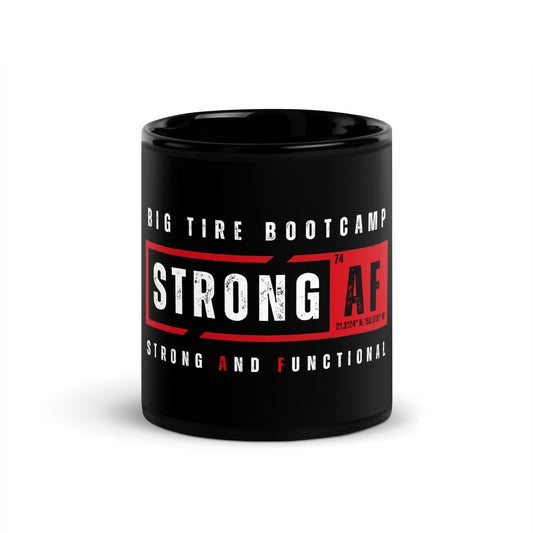 STRONG AF Black Glossy Ceramic Mug