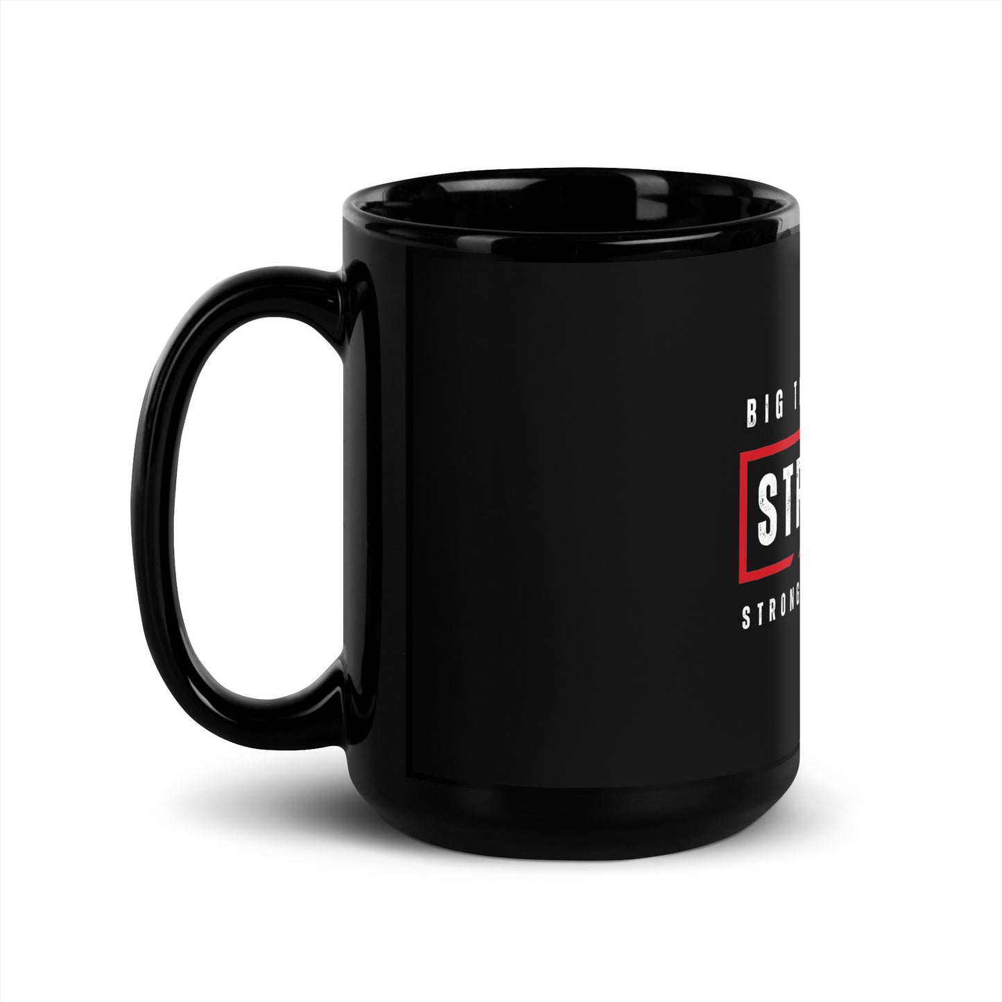 STRONG AF Black Glossy Ceramic Mug
