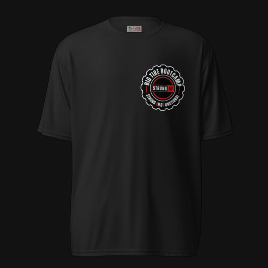 BTB DriFit Performance Shirt – circle logo front view – Big Tire Bootcamp