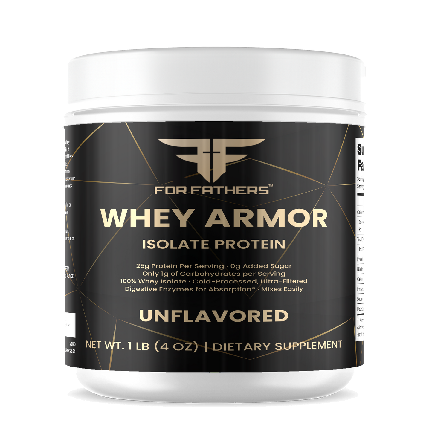 Whey Armor Isolate – Unflavored – For Fathers Fitness – front
