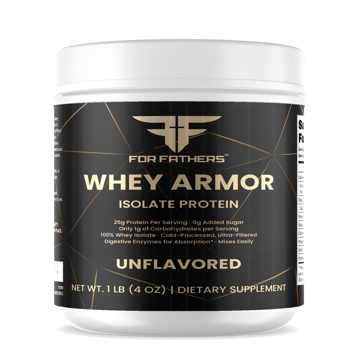 Whey Armor Isolate – Unflavored – For Fathers Fitness – front