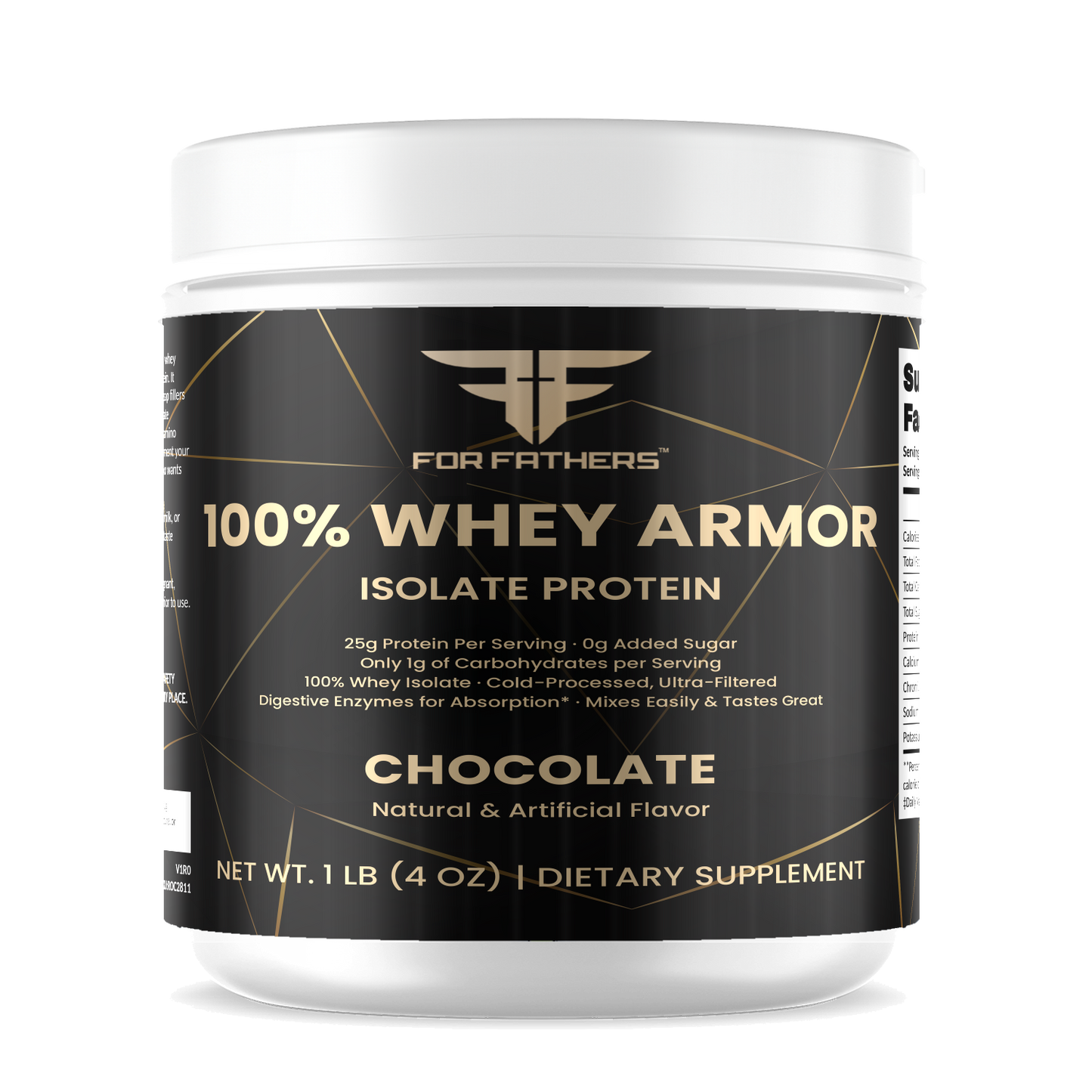 100% Whey Armor Isolate – Chocolate – For Fathers Fitness – front