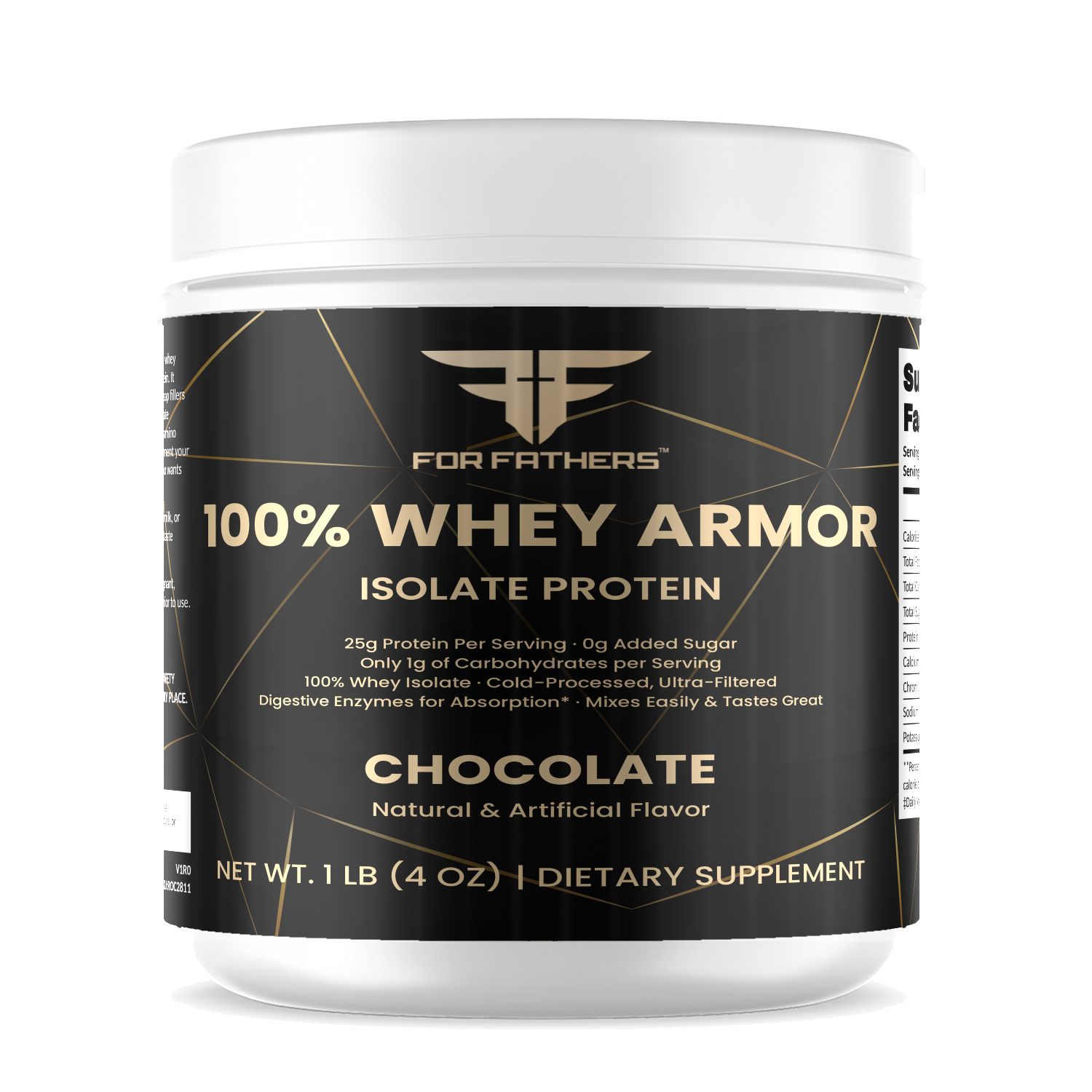 100% Whey Armor Isolate – Chocolate – For Fathers Fitness – front