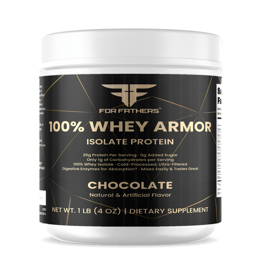 100% Whey Armor Isolate – Chocolate – For Fathers Fitness – front