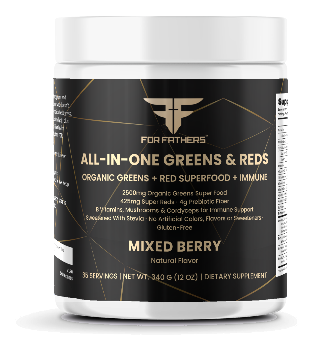 All-In-One Greens & Reds Superfood – Mixed Berry – For Fathers Fitness – front