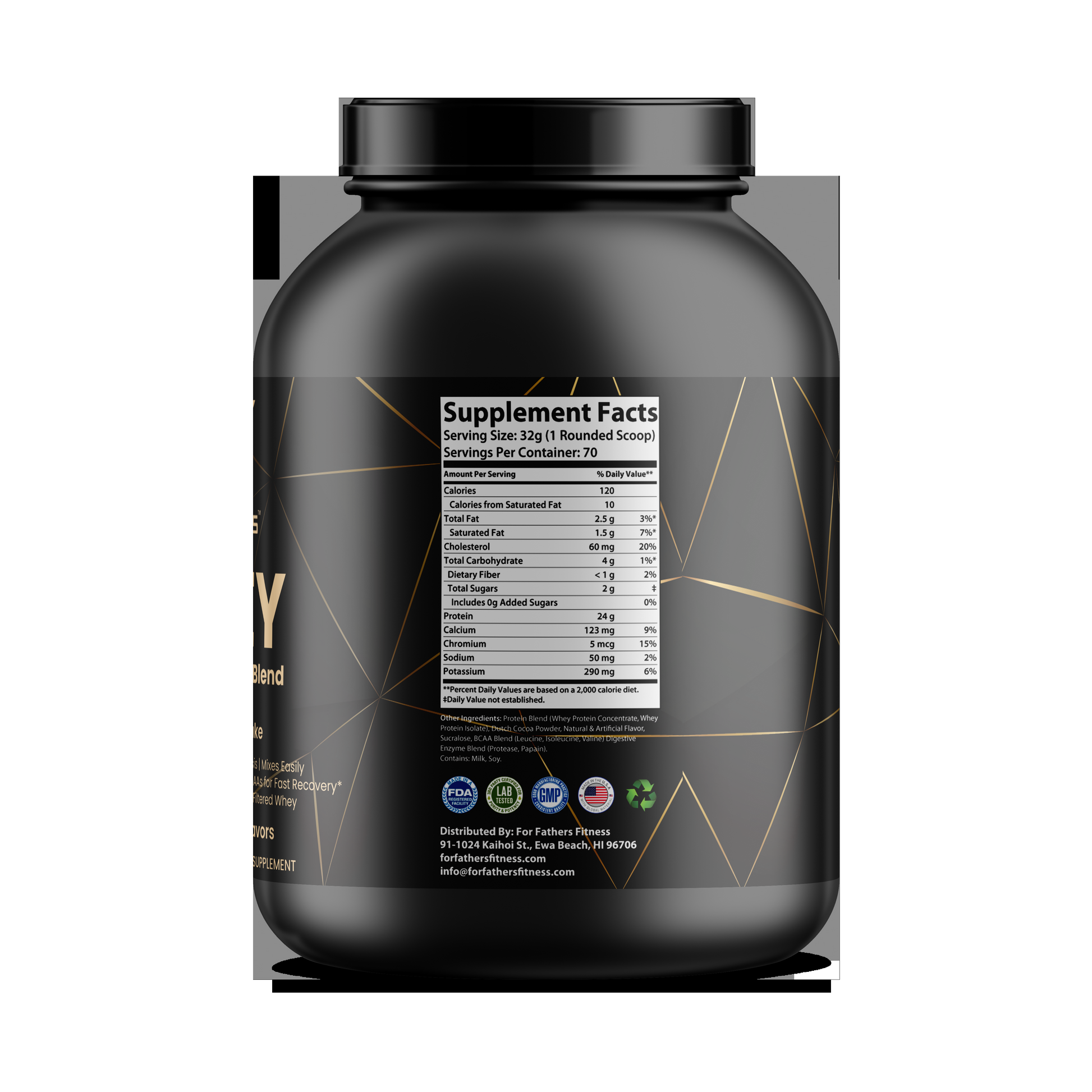 Chocolate Milkshake Whey Protein 5LB - back label