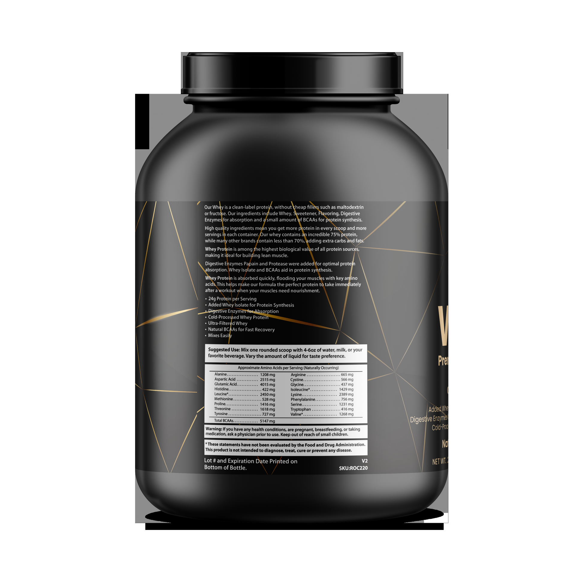 Chocolate Milkshake Whey Protein 5LB - supplement facts