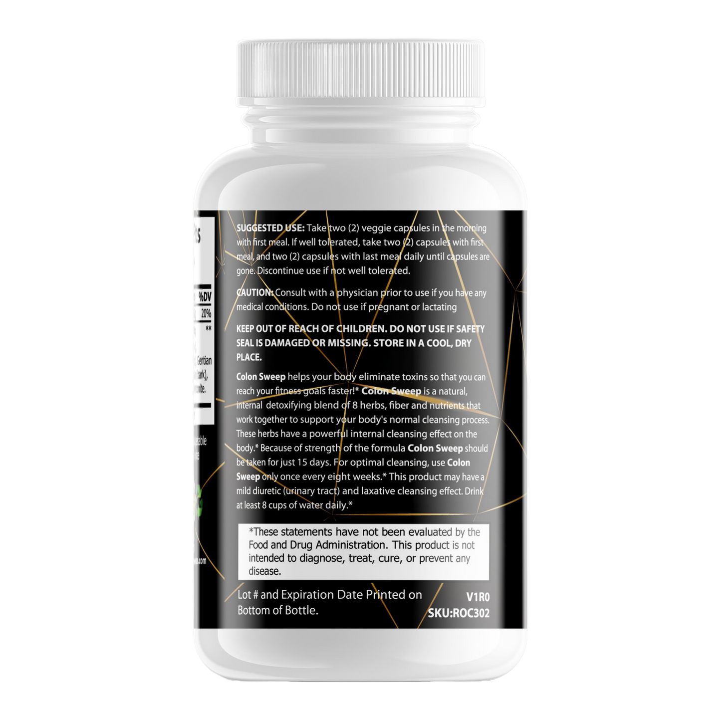 For Fathers Fitness colon sweep total cleansing formula label