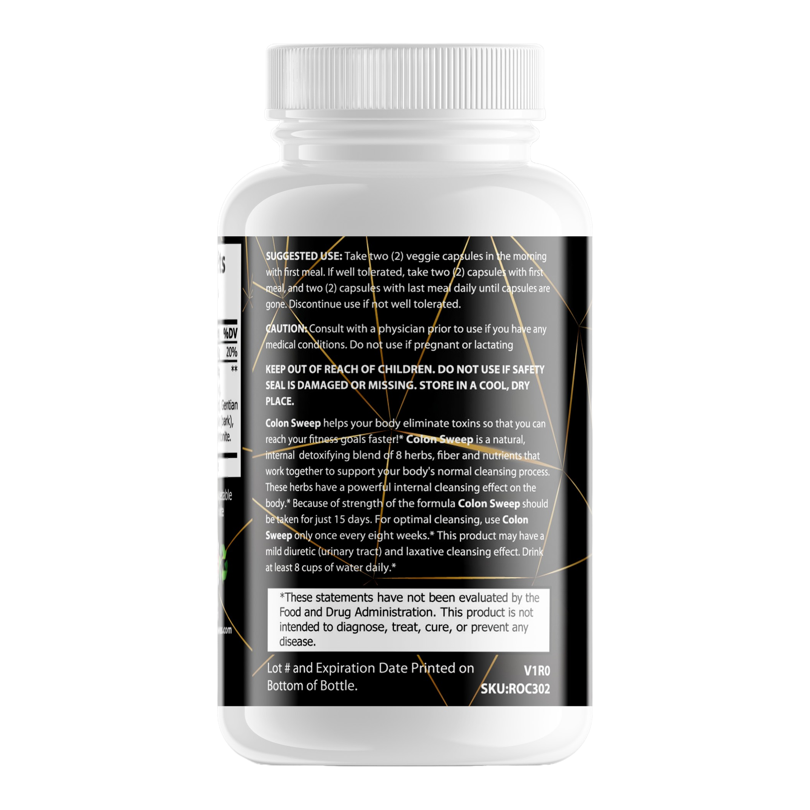 For Fathers Fitness colon sweep total cleansing formula label