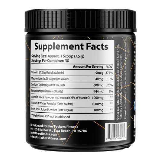 For Fathers Fitness electrolyte label