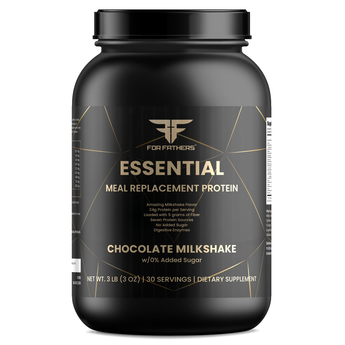 Essential Meal Replacement Protein – Chocolate Milkshake – For Fathers Fitness – front