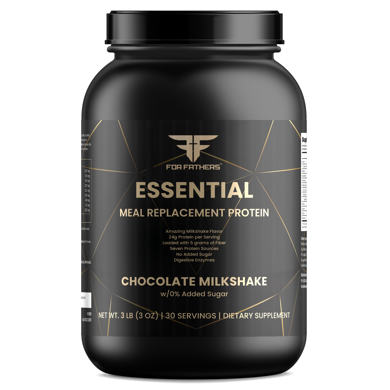 Essential Meal Replacement Protein – Chocolate Milkshake – For Fathers Fitness – front