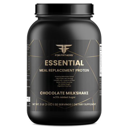 Essential Meal Replacement Protein – Chocolate Milkshake – For Fathers Fitness – front