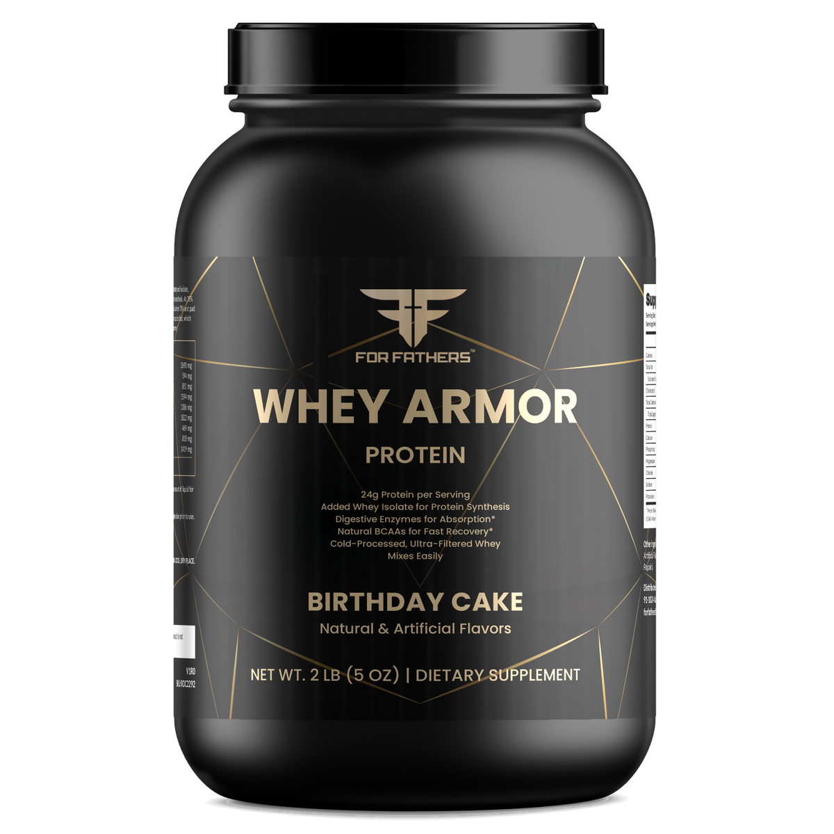 Whey Armor Protein – Birthday Cake – For Fathers Fitness – front