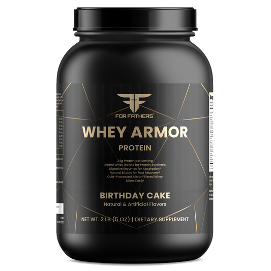 Whey Armor Protein – Birthday Cake – For Fathers Fitness – front