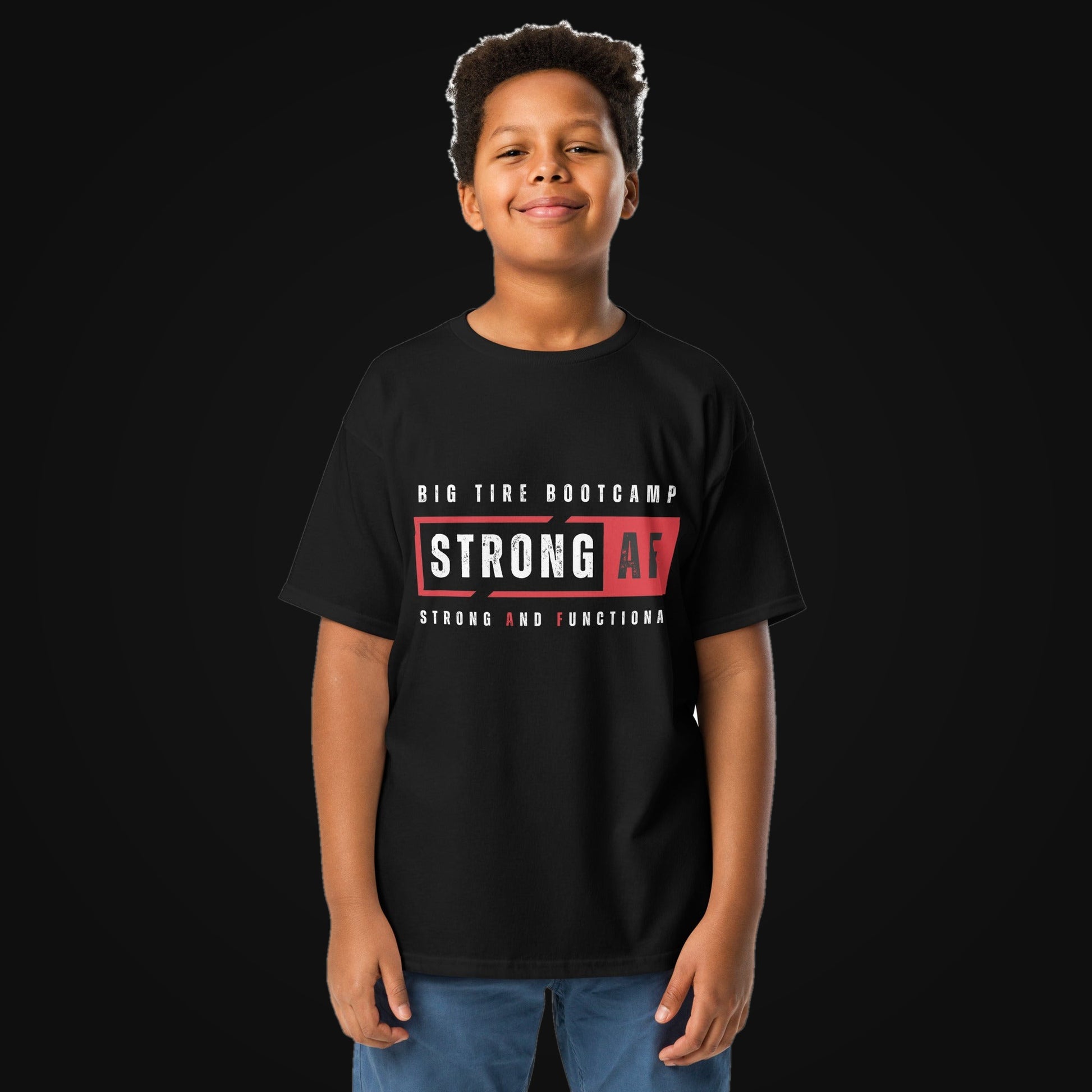 Big Tire Bootcamp Youth Classic Tee on dark