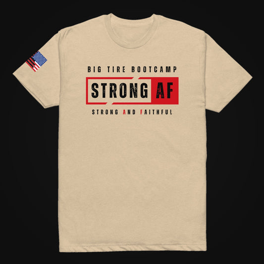 Strong AF Faithful Workday Shirt on dark